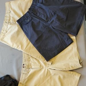 Lot of 3, navy, khaki, Dickies, boy shorts, school uniforms, size 10-12, pockets